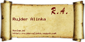 Rujder Alinka névjegykártya